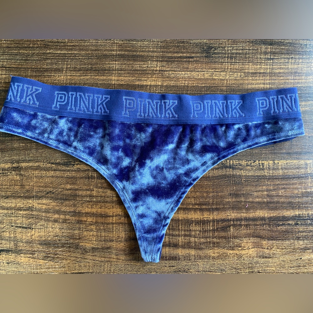 PINK Victoria's Secret Blue Tie-Dye Panties